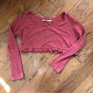 free people long sleeve crop top